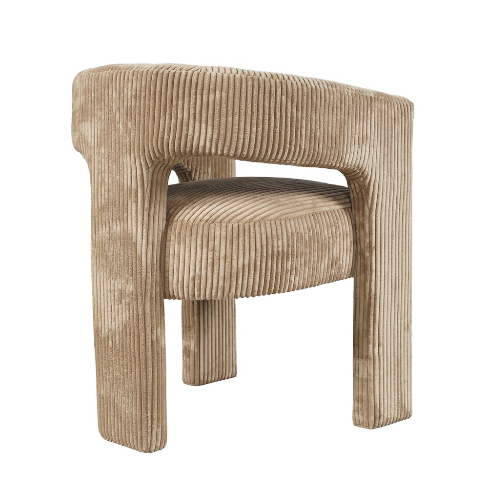 Bowen Modern Three-Leg Upholstered Accent Dining Armchair with Corduroy Fabric