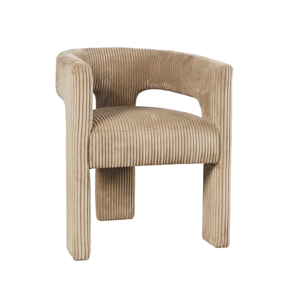 Bowen Modern Three-Leg Upholstered Accent Dining Armchair with Corduroy Fabric