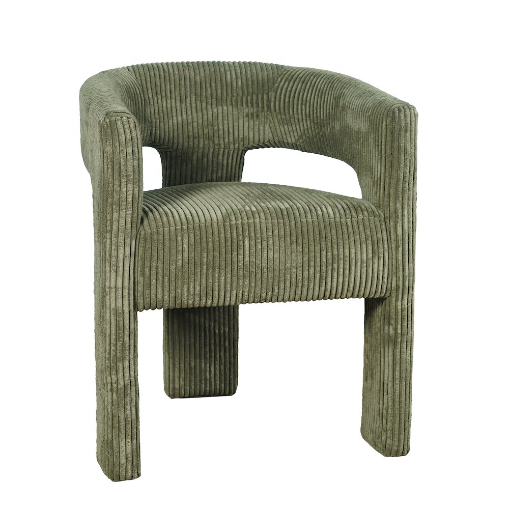 Bowen Modern Three-Leg Upholstered Accent Dining Armchair with Corduroy Fabric