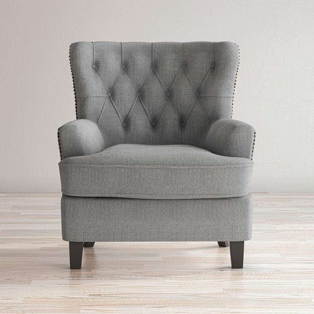 Bryson Transitional Upholstered Accent Chair with Nailhead Trim