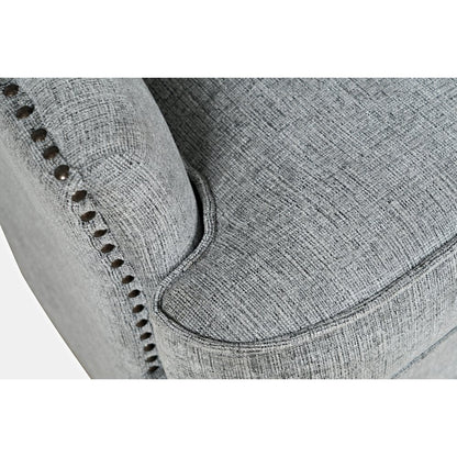 Bryson Transitional Upholstered Swivel Chair with Nailhead Trim