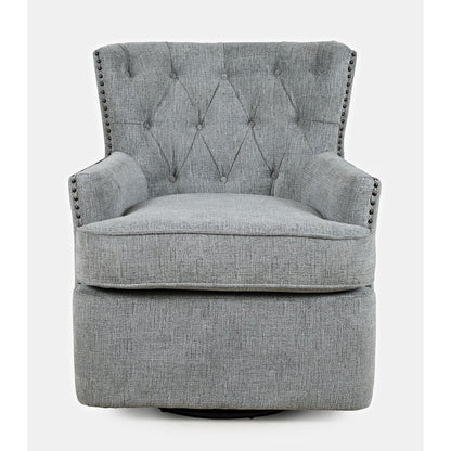 Bryson Transitional Upholstered Swivel Chair with Nailhead Trim