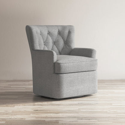 Bryson Transitional Upholstered Swivel Chair with Nailhead Trim