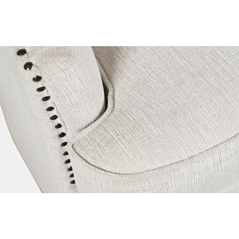 Bryson Transitional Upholstered Swivel Chair with Nailhead Trim