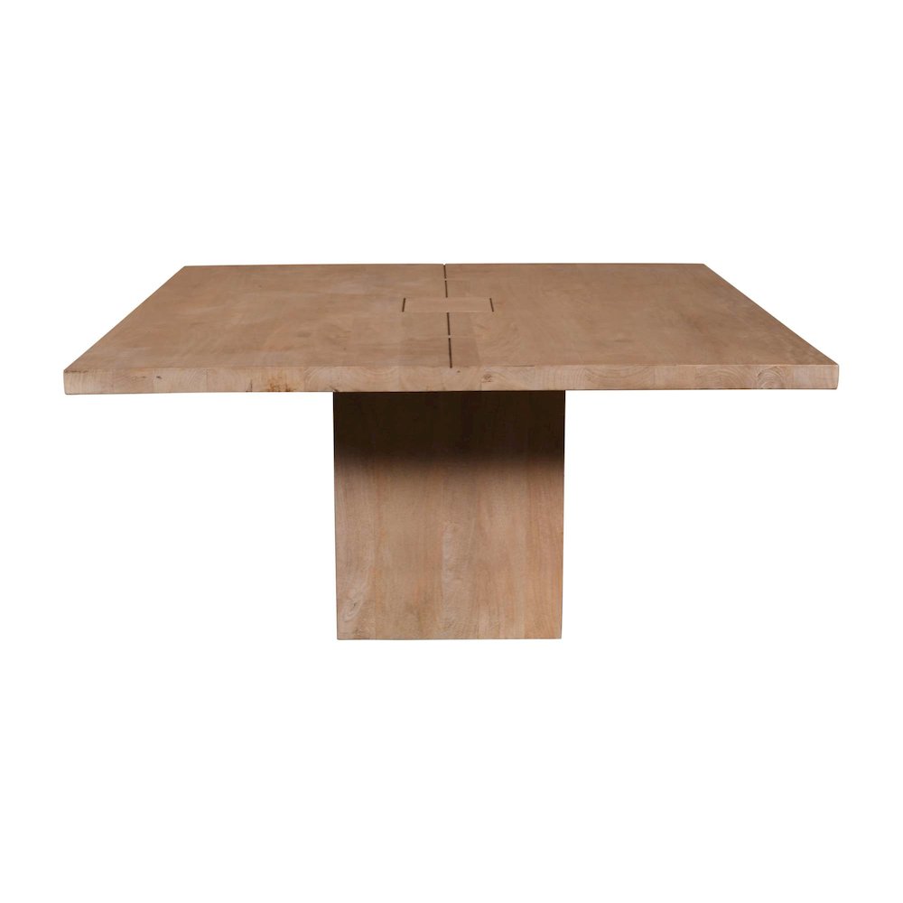 Sequoia 60" Square Rustic Solid Wood Butcher Block Pedestal Dining Table