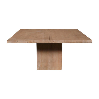 Sequoia 60" Square Rustic Solid Wood Butcher Block Pedestal Dining Table
