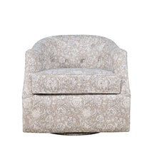Lottie Cottage Floral Print Upholstered Barrel Accent Swivel Chair