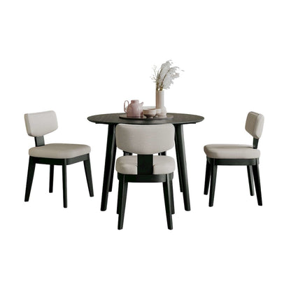 Percy 42" Contemporary 5-Pc Drop-Leaf Dining Set, Upholstered Chairs