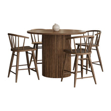 5-Piece Counter Height Dining Set with Round Table and Spindle Back Barstools