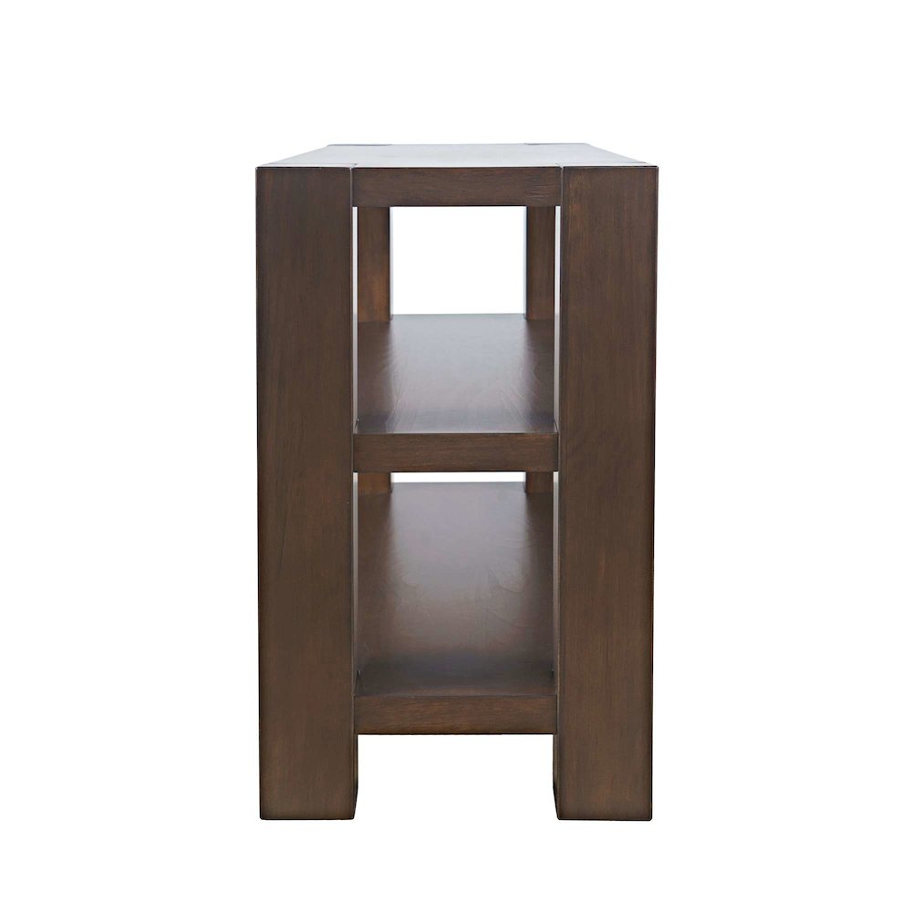 Brownstone 50" Transitional Modern Block-Frame Sofa Console Table with Shelves