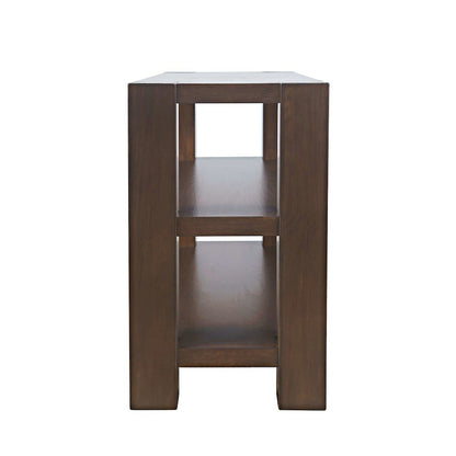 Brownstone 50" Transitional Modern Block-Frame Sofa Console Table with Shelves