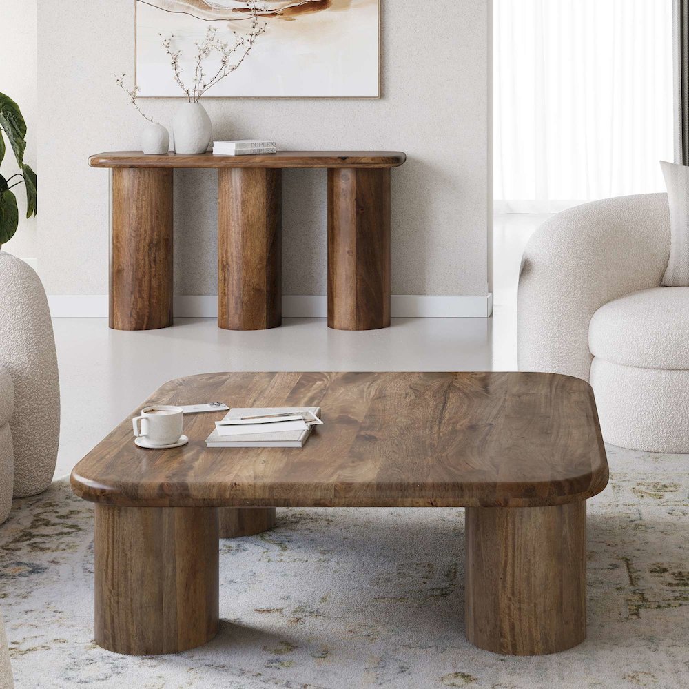 Mandara Global Modern 44" Square Solid Wood Coffee Table