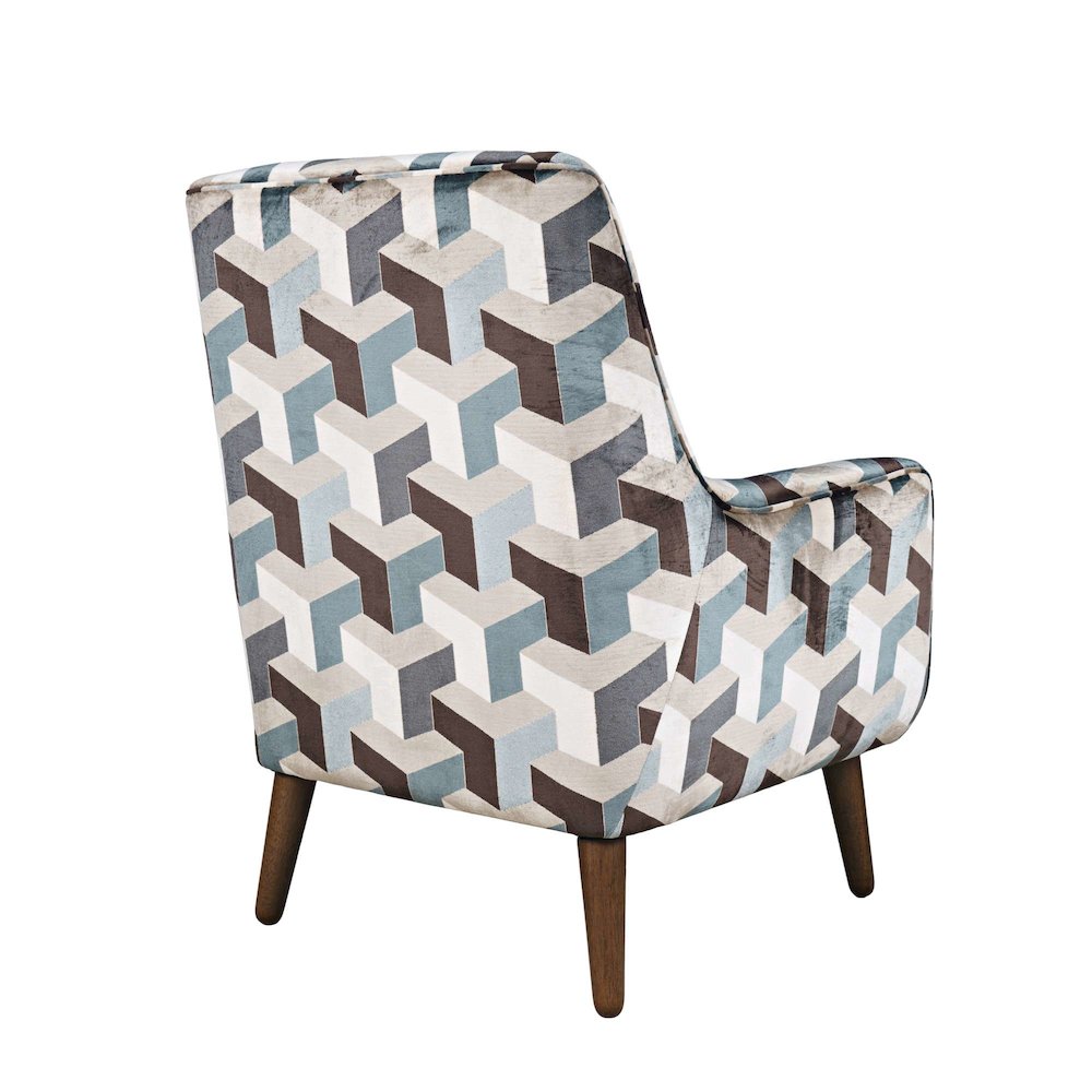 Nielsen Mid-Century Modern Upholstered Geometric Lounge Accent Chair