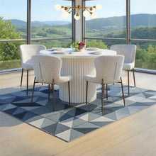 Auden Five Piece Mid-Century Modern Dining Set, Performance Upholstered Chairs