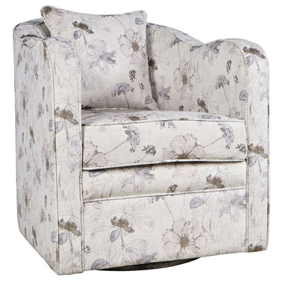 Daisy Bloom Classic Traditional Swivel Accent Armchair with Pillow