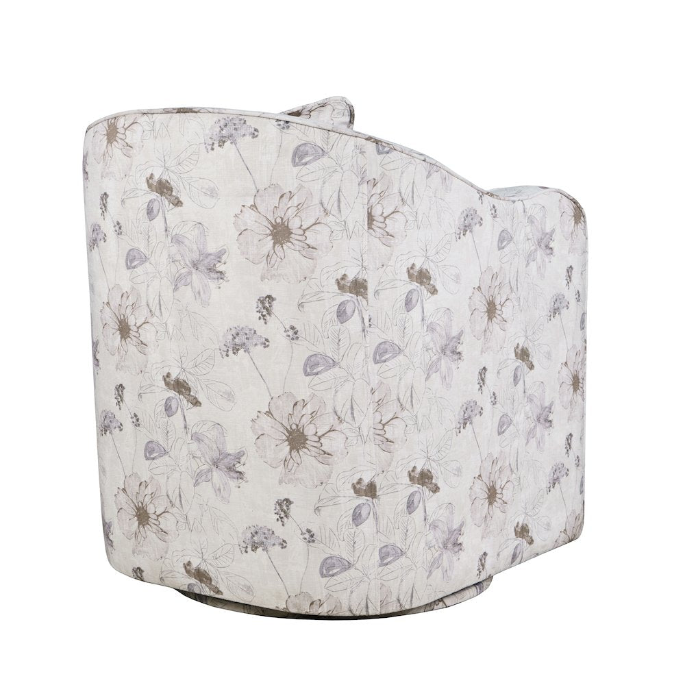 Daisy Bloom Classic Traditional Swivel Accent Armchair with Pillow