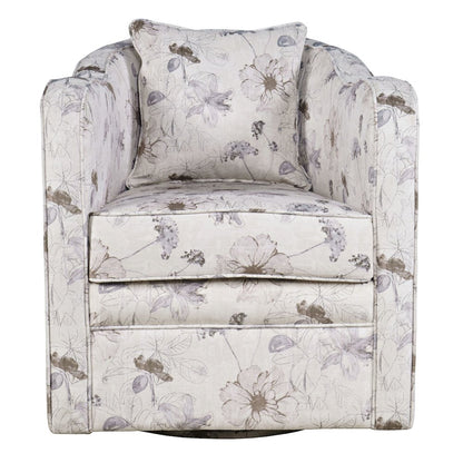 Daisy Bloom Classic Traditional Swivel Accent Armchair with Pillow