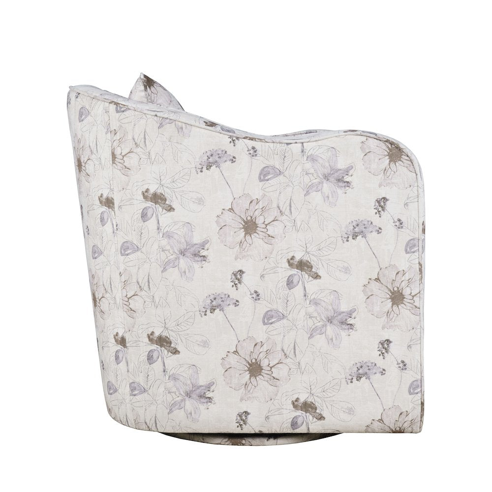 Daisy Bloom Classic Traditional Swivel Accent Armchair with Pillow