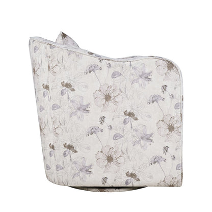 Daisy Bloom Classic Traditional Swivel Accent Armchair with Pillow