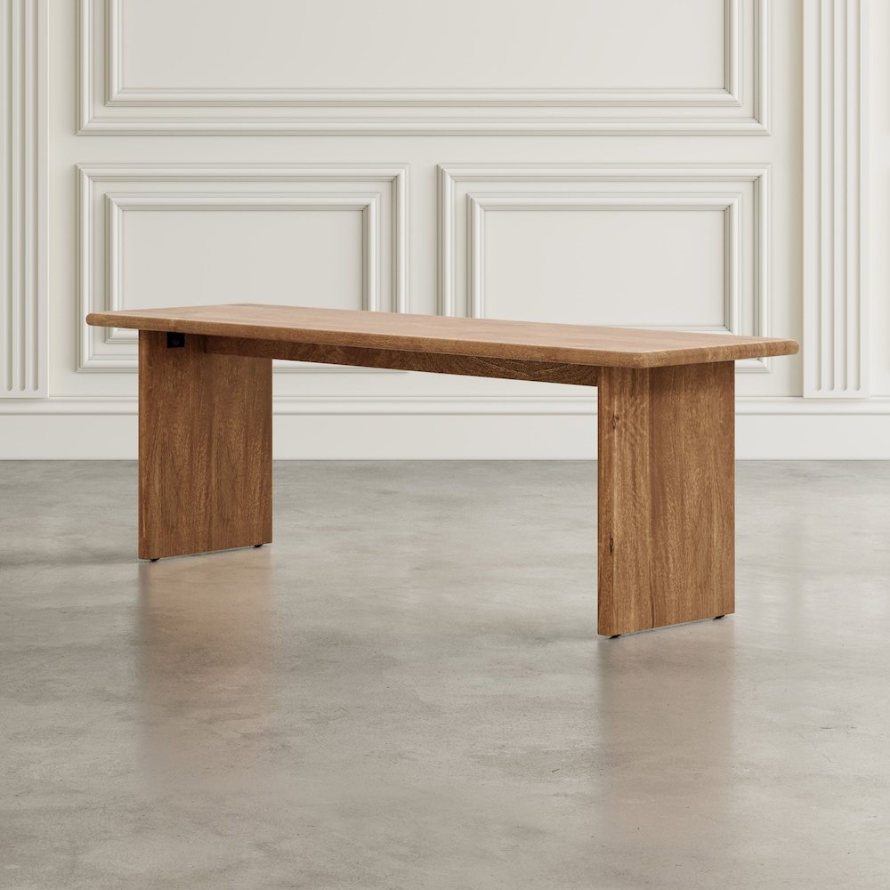 Burke 54" Rustic Modern Solid Wood Dining Bench