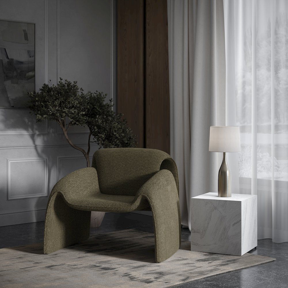 Dolce Mid-Century Modern Bent Angle Upholstered Accent Chair