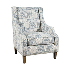 Paisley Fabric Transitional Upholstered Accent Chair with Nailhead Trim