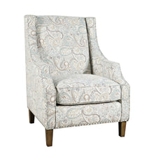 Paisley Fabric Transitional Upholstered Accent Chair with Nailhead Trim