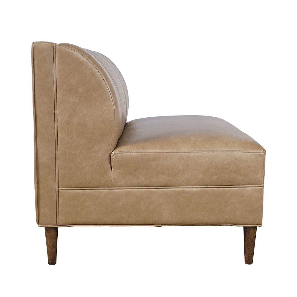 Ruston Modern Banquette Faux Leather Sectional Two Seat Bench