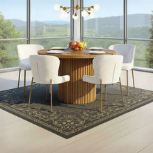 Auden Five Piece Mid-Century Modern Dining Set, Performance Upholstered Chairs