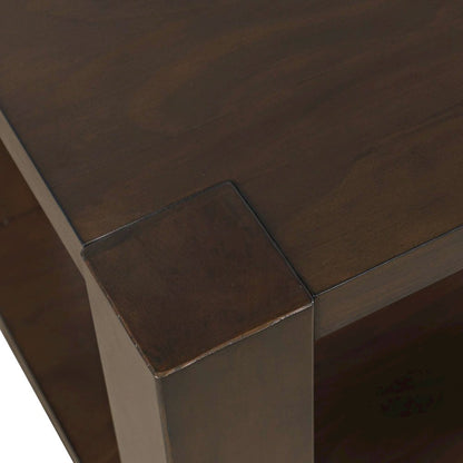 Brownstone 24" Transitional Modern Block-Frame Square End Table with Storage