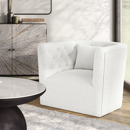 Everly Boucle Modern Transitional Swivel Accent Chair