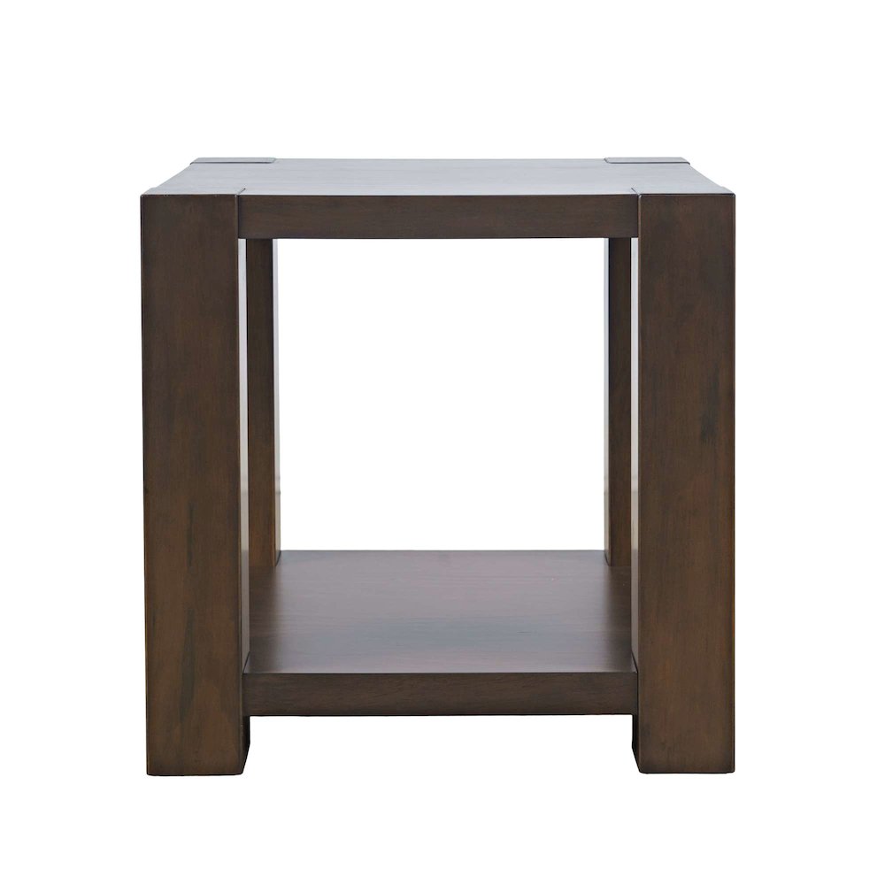 Brownstone 24" Transitional Modern Block-Frame Square End Table with Storage