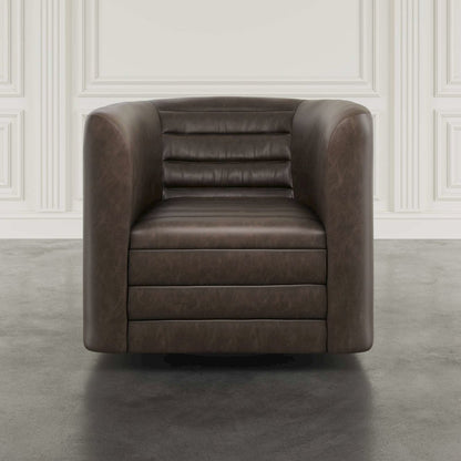 GT Channel Tufted Modern Barrel Accent Swivel Chair