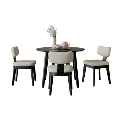 Percy 42" Contemporary 5-Pc Drop-Leaf Dining Set, Upholstered Chairs
