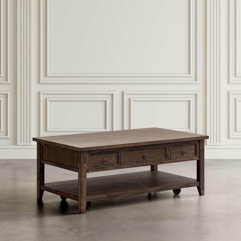 Bakersfield Transitional Rustic 3-Pc Living Room Coffee/End/Side Table Set