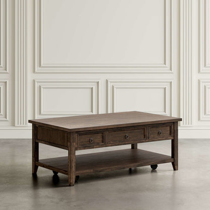 Bakersfield Transitional Rustic 3-Pc Living Room Coffee/End/Side Table Set