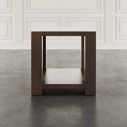 Brownstone 24" Transitional Modern Block-Frame Square End Table with Storage