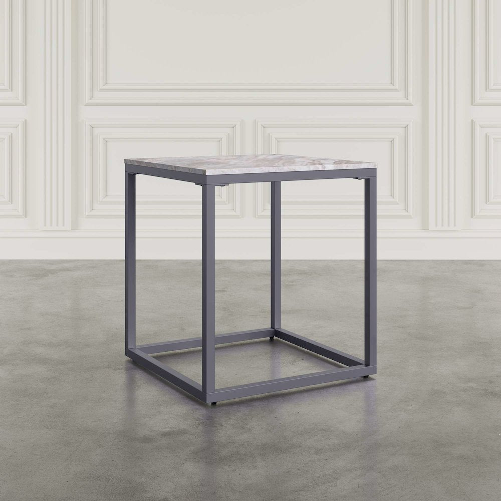 Wynn Modern Luxe Solid Marble Square End Table