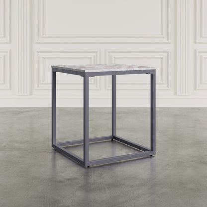 Wynn Modern Luxe Solid Marble Square End Table