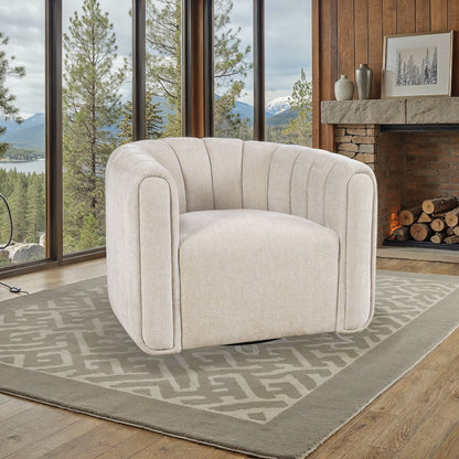 Grande Modern Barrel Swivel Upolstered Tufted Accent Chair