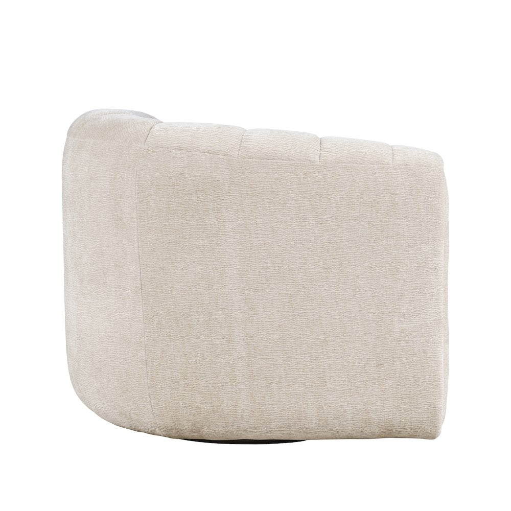 Grande Modern Barrel Swivel Upolstered Tufted Accent Chair
