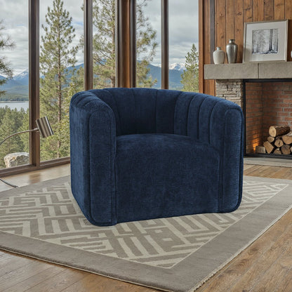 Grande Modern Barrel Swivel Upolstered Tufted Accent Chair