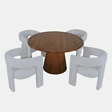 Gwen Luxury Mid-Century Modern Five Piece Dining Set with Upholstered Chairs