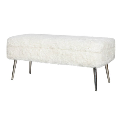 Huggy Luxury Plush Faux Fur Upholstered Storage Bench