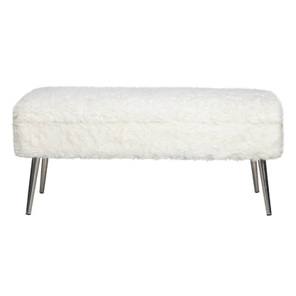 Huggy Luxury Plush Faux Fur Upholstered Storage Bench