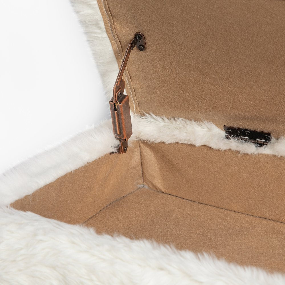 Huggy Luxury Plush Faux Fur Upholstered Storage Bench