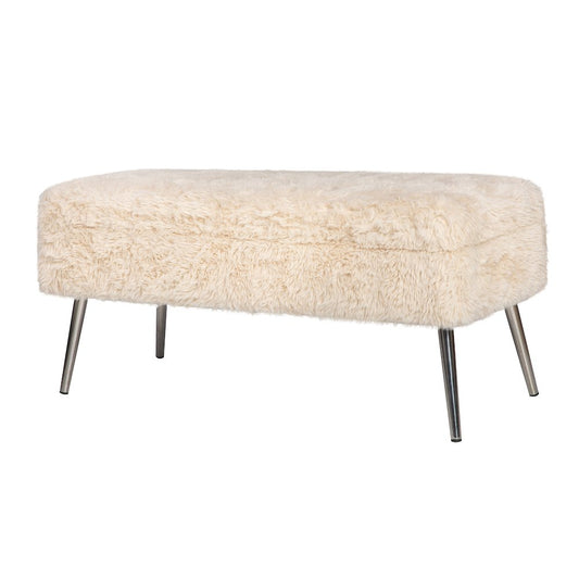 Huggy Luxury Plush Faux Fur Upholstered Storage Bench