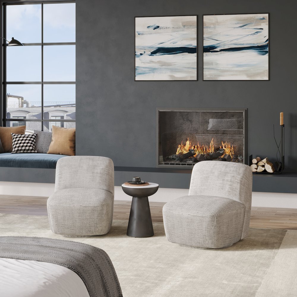 Josie Upholstered Contemporary Casual Swivel Accent Chair