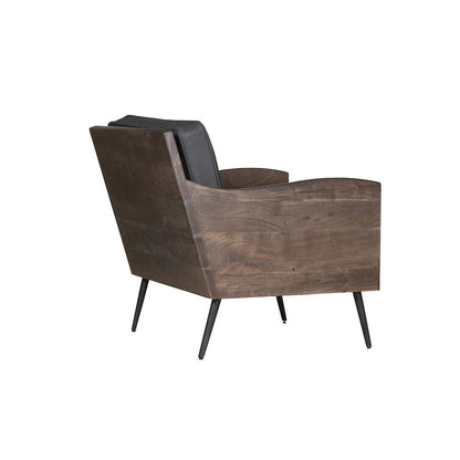 Karma Genuine Leather Solid Wood Rustic Accent Chair
