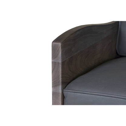 Karma Genuine Leather Solid Wood Rustic Accent Chair